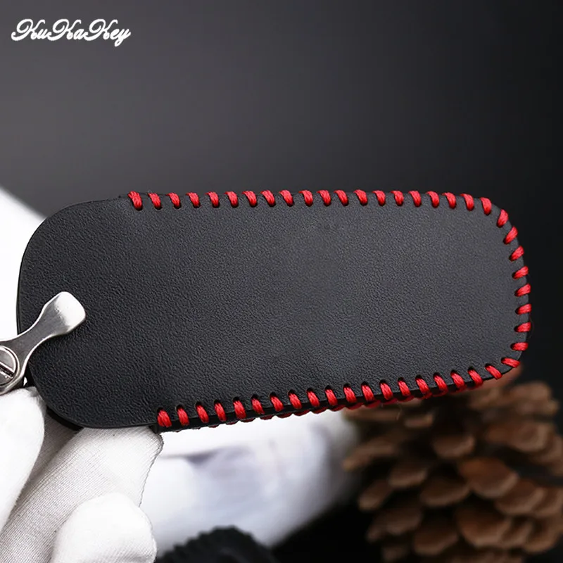 Kukakey Fashion Leather Car Auto Key Pack Cover Case Holder Shell Keychain Accessories For Volkswagen Vw Phaeton 3 Button | Автомобили и
