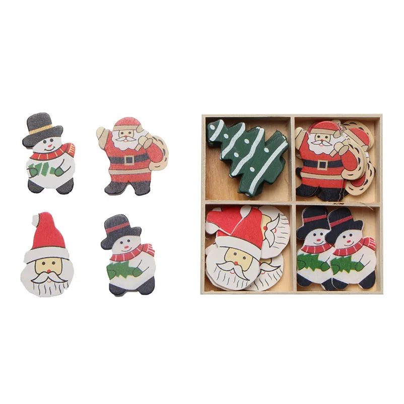 20 шт./кор. Рождественский деревянный этикетки Рождество Шкаф окна наклейки на