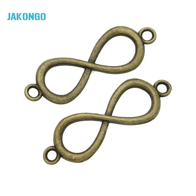 Соединители бесконечности посеребренные под старину для изготовления ювелирных