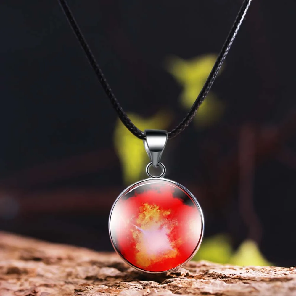 New Fashion 6 Style Galaxy Glass Pendant Outer Space Necklace Universe Jewelry Black Leather Rope Handmade Choker Gift | Украшения и