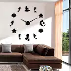 Фэнтези Русалка DIY большие настенные часы под морем стены часы-наклейка большие часы декорация настенные часы океан пляж Настенный декор