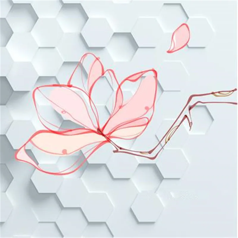 3D натуральные обои фрески розовые цветы валлы бумаги тисненый белый фон для стен