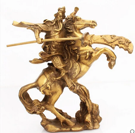 SCY 326 + медная статуя лошади Wu Guan Yu орнаменты Богатство счастливый будда Гуань эрье