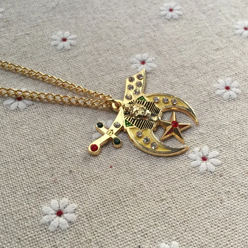 1 шт. масонское ожерелье с подвеской со стразами Freemason мягкие эмалированные
