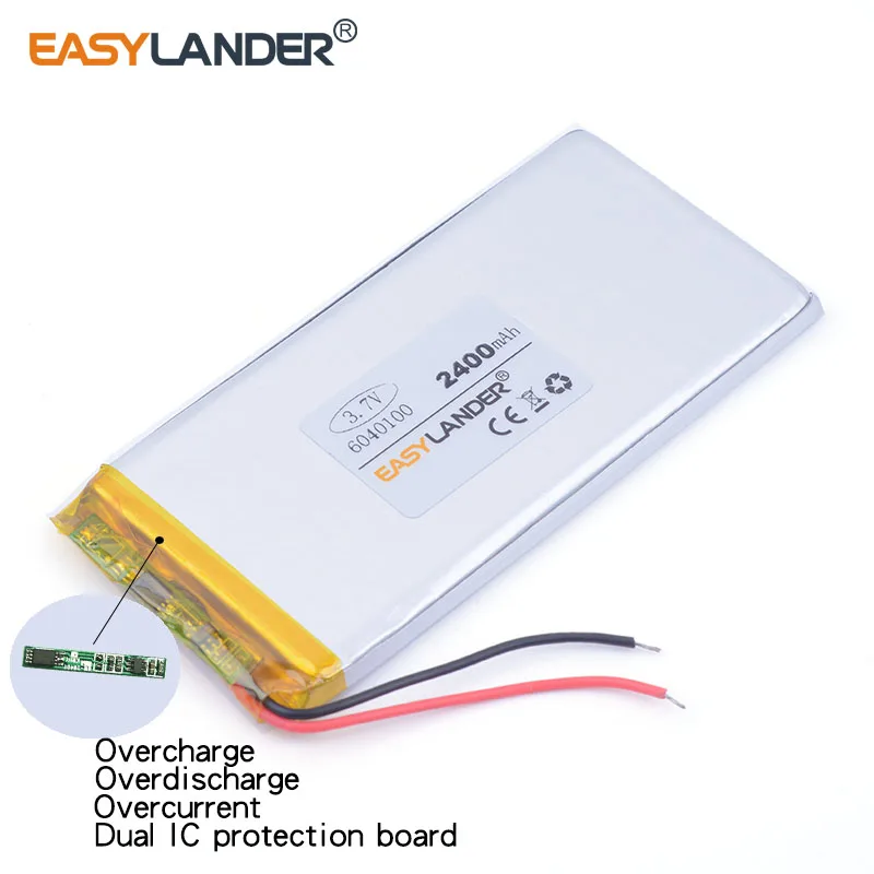 3 шт./лот 7 V 2400mAh 6040100 литий полимерный ионный аккумулятор для Mp3 MP4 MP5 GPS PSP mobile