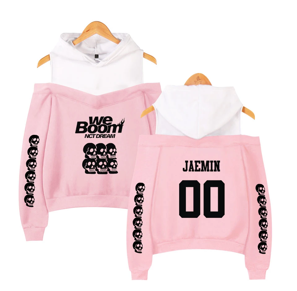 NCT Dream новый альбом WE BOOM сексуальные крутые женские толстовки с открытыми плечами