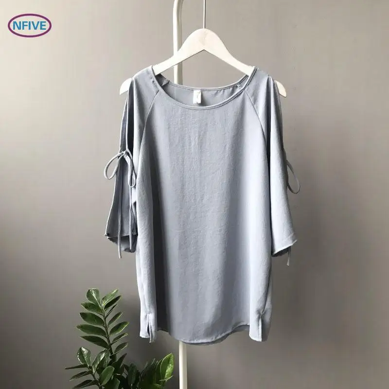 NFIVE бренд 2017 женские шифоновые блузки без бретелек новая летняя рубашка с