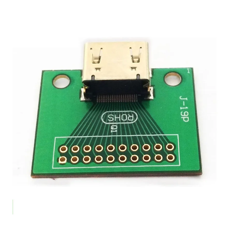 Позолоченный HDMI 19Pin тестовый разъем Jack 19 Pin адаптер тестовая плата PCB DIY части