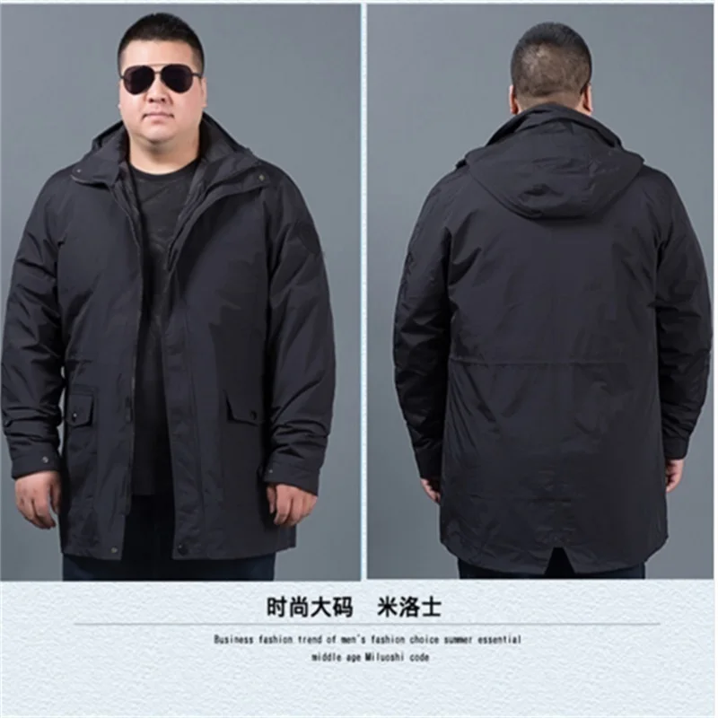 Мужская осенняя куртка 2 в 1 размера плюс 8XL 6XL 5XL 4XL комплект из куртки и