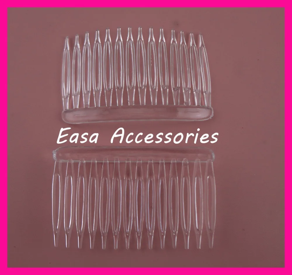

20PCS 4.6cm*7.0cm small size 14teeth transparent white Plain Clear Plastic Hair Combs for diy hair accessories,Bargain for Bulk