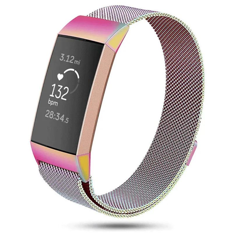 7 colorful Замена Миланского Fitbit Charge 3 Band Миланский ремешок для Fitbit Charge 3 Band ремень розовое золото ремешок для часов Ремешок - Цвет ремешка: 7 colorful