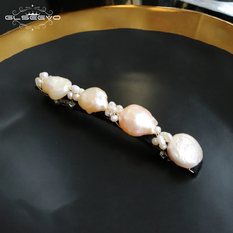 Заколки для волос GLSEEVO ручной работы из натурального жемчуга аксессуары на