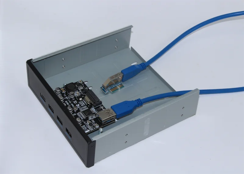 USB 3.0PCI-E 1x карта 4 порта 5 25 &quotFloppy Bay Передняя панель USB3.0 концентратор сплиттер