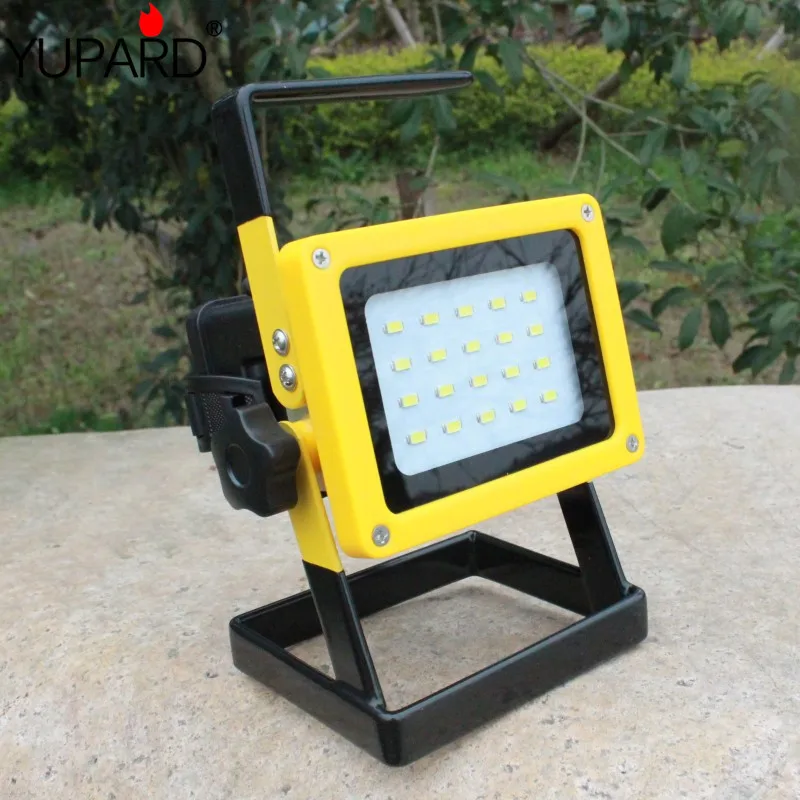 Фото Светодиодный прожектор YUPARD 20 * SMD посветильник лампа с аккумулятором 18650|Фонарики