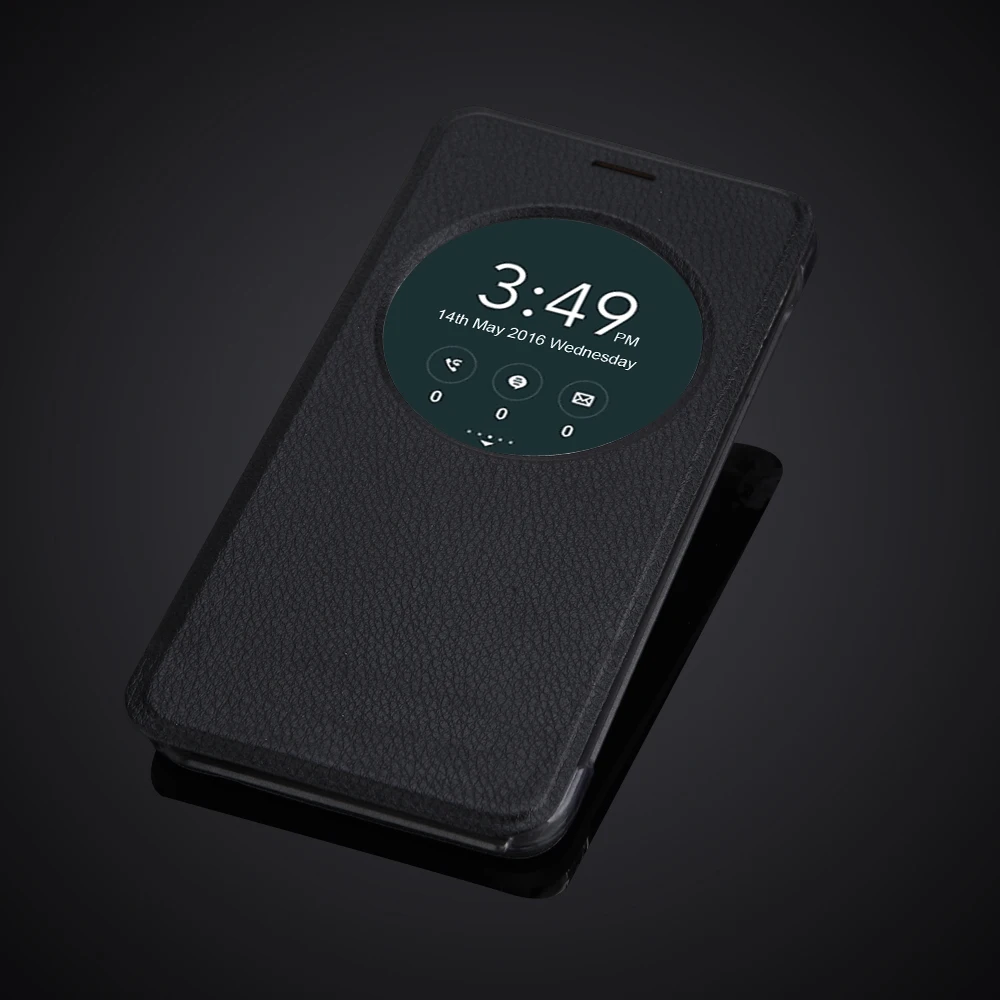 Smart Sleep Quick Circle Window View Shell для Asus Zenfone Max ZC550KL, 5,5 дюймов, откидной кожаный чехол, чехол, сумка для телефона, ответ - Цвет: Черный