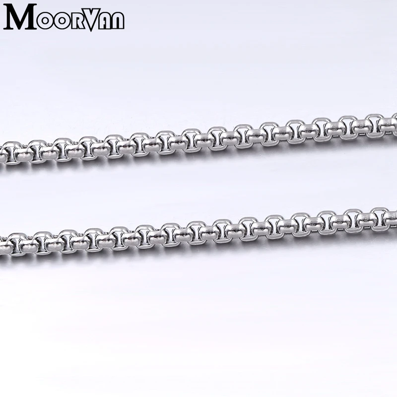 Moorvan 40 см-90 см ювелирное мужское женское готическое ожерелье, изготовленное с помощью литья коробки Короткие Длинные цепи из нержавеющей стали для девочек и мальчиков VN138