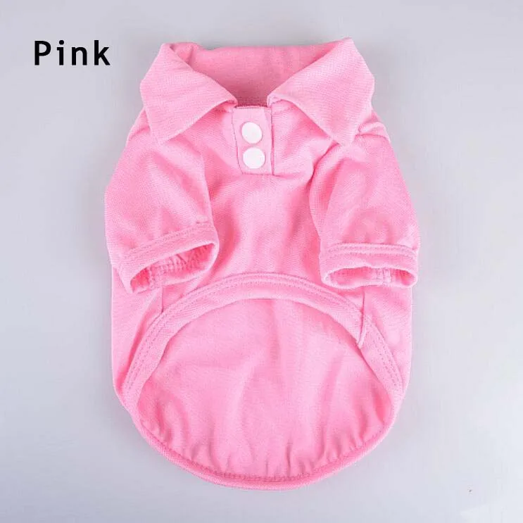 Pink 12 шт./партия хлопковая собачка рубашки поло дышащие футболки для собак одежда для весны и лета - Цвет: Pink