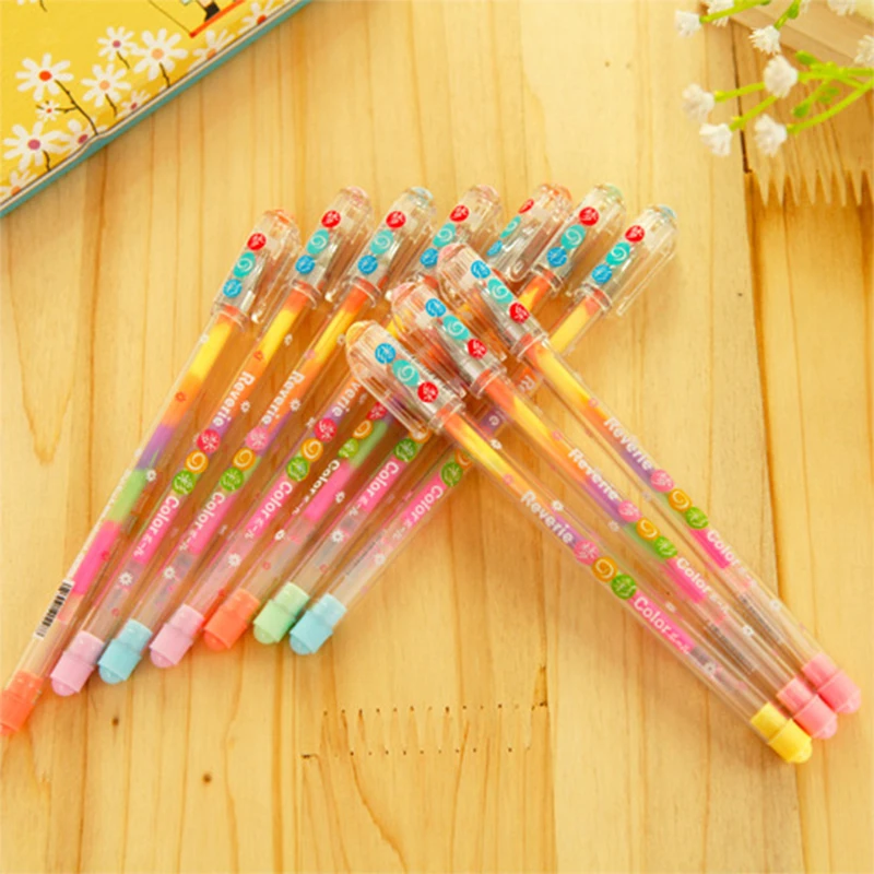 Meikeng 6 в 1 акварель Мел Краски гелевая ручка корейский Канцелярские школьников