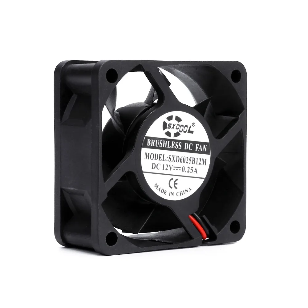 Новый SXDOOL SXD6025B12M 60*60*25 мм DC 12V 0.25A двойной шариковый подшипник 5000 об/мин 25.4CFM