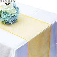 30colors 30x275cm organza table runner soft sheer fabric for wedding party banquet table decoration supplies chair bows swag