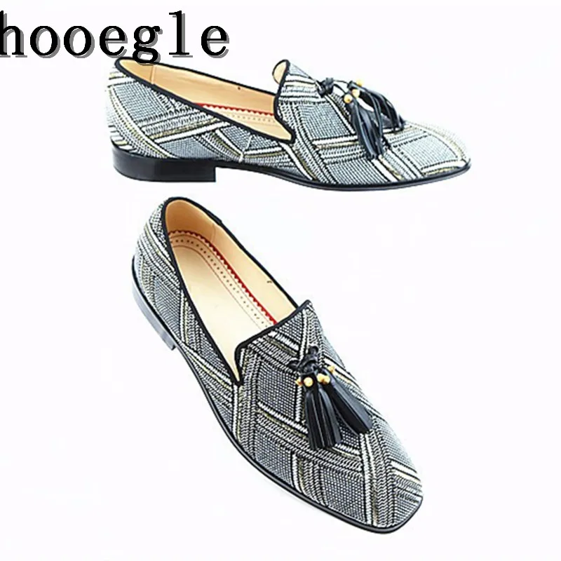 SHOOEGLE/новейшие дизайнерские мужские конопляная обувь лоферы на низком каблуке с кисточками, дышащие вечерние платья ручной работы резиновые сандалии для мужчин