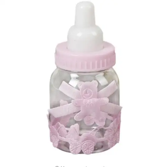 24/36/48 шт. Baby Shower Подарочная коробка бутылки Голубой комплект одежды для мальчиков для девочек в розовом цвете, платье для крестин; ко дню рождения, вечерние свадебные сувениры Подарочные конфетные коробки бутылки