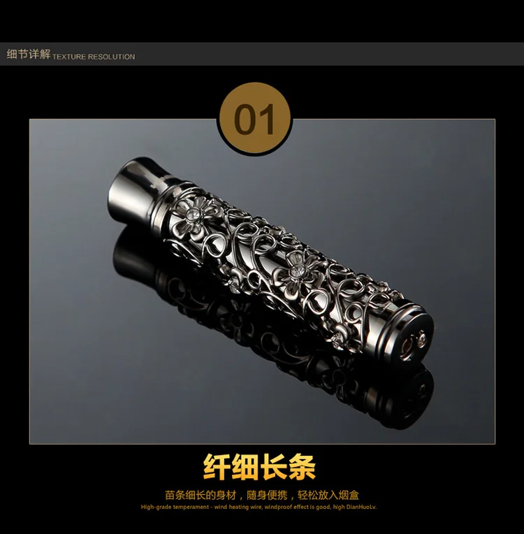 HONEST metal тонкая газовая зажигалка для сигарет с полым узором многоразовая Зажигалка для сигарет 87 мм* 18 мм* 16 мм