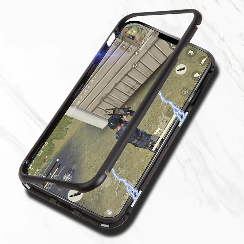 Роскошный магнитный металлический чехол из закаленного стекла для samsung galaxy S8, samsung S9 Plus, S7 Edge, Note 8, 9, чехол на заднюю панель для сотового телефона, Магнитный чехол s on