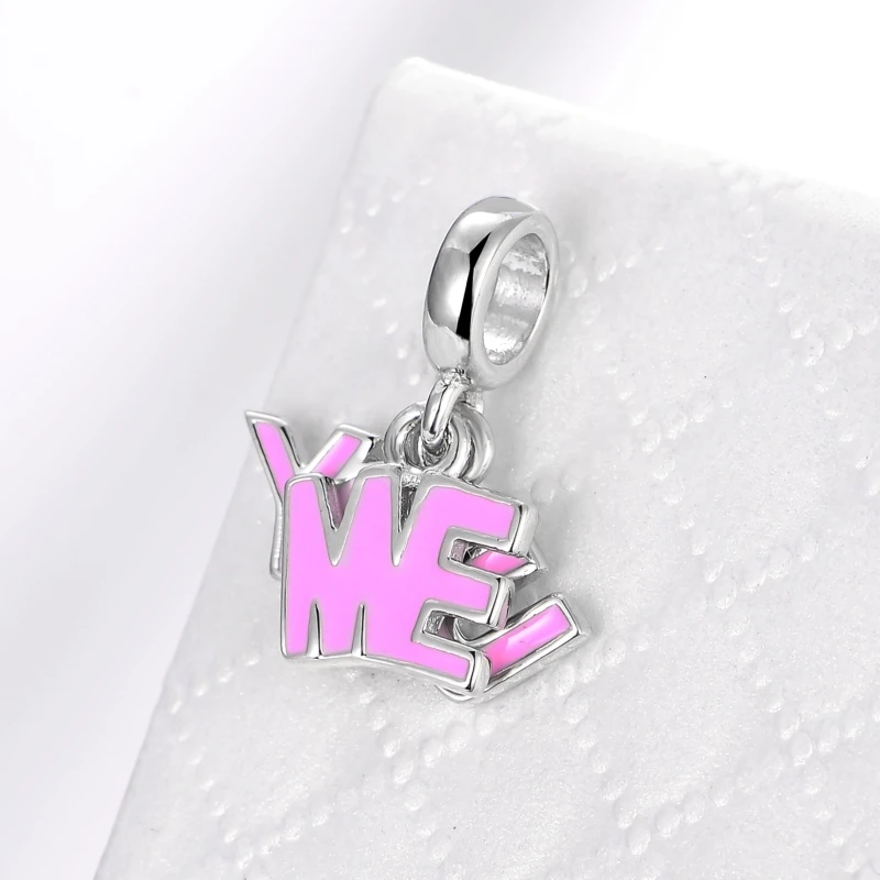 Популярные хорошее любовь навсегда тема розовой эмали подарок 925 пробы серебра с