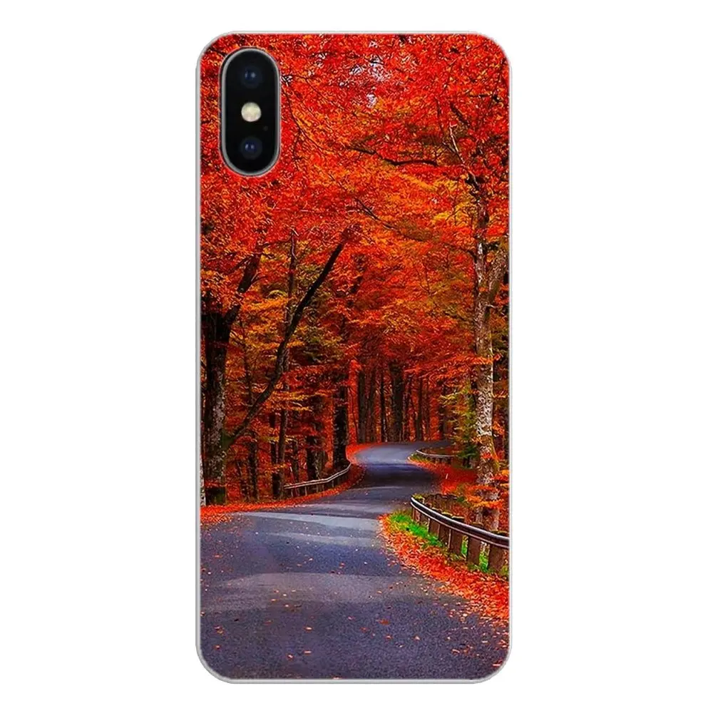 Для iPhone XS Max XR X 4 4S 5 5S 5C SE 6 6S 7 8 Plus Samsung Galaxy J1 J3 J5 J7 A3 A5 красивый Осенний силиконовый