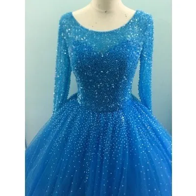 as the picture Vestidos de айва anos сладкий 16 бальное платье с длинным рукавом вышито бисером с блестками Бальные платья Quinceanera платья платье для выпускного вечера для девочек - Цвет: as the picture