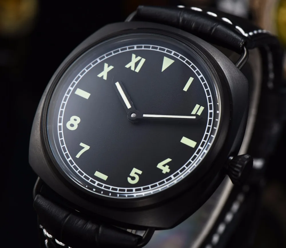 BOMAX мужские часы 47 мм механические стерильные светящиеся с ручным заводом 6497