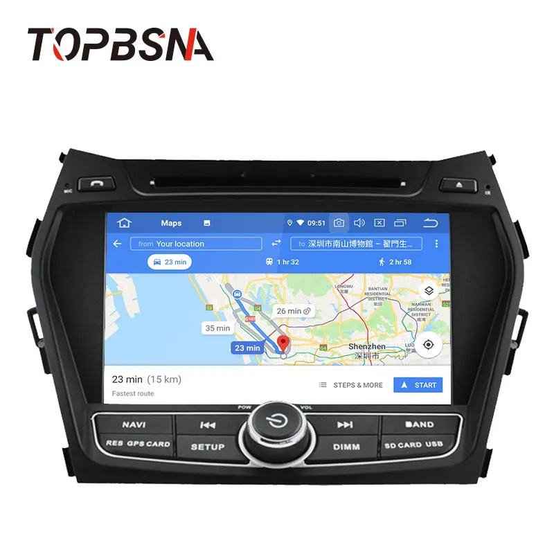 Автомобильный DVD-плеер TOPBSNA Android 10 для Hyundai IX45 Santa Fe 2012 2013 2014 GPS Navi мультимедийный 2 Din