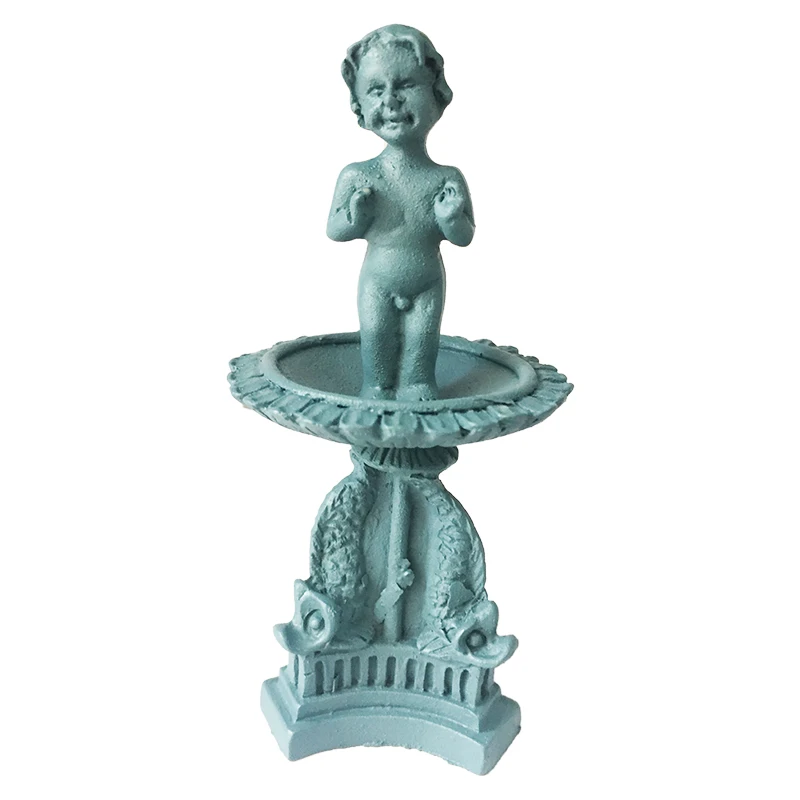 Кукольная Миниатюра 1:12 синий мальчик Фонтан мини аксессуары HO013|dollhouse miniature