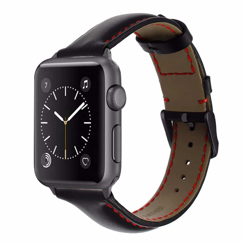 Итальянский винтажный кожаный ремешок для часов iWatch Apple Watch 38 мм 40 мм 42 мм 44 мм серия 5 4 3 2 1 ремешок Ремешок коричневый черный