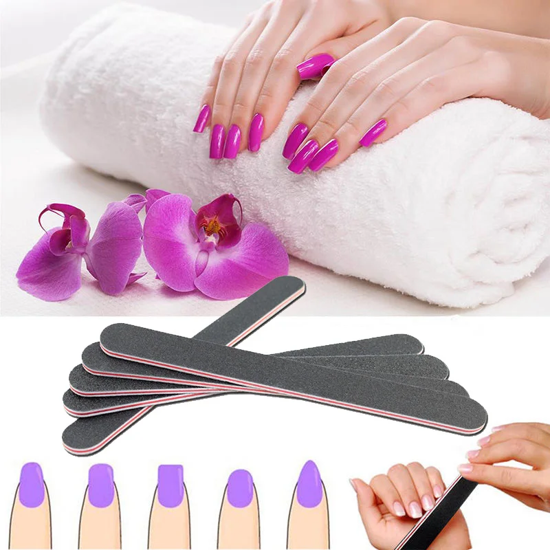 10 шт. Бумеранг в форме банана изогнутая пилочка для ногтей наждачная доска