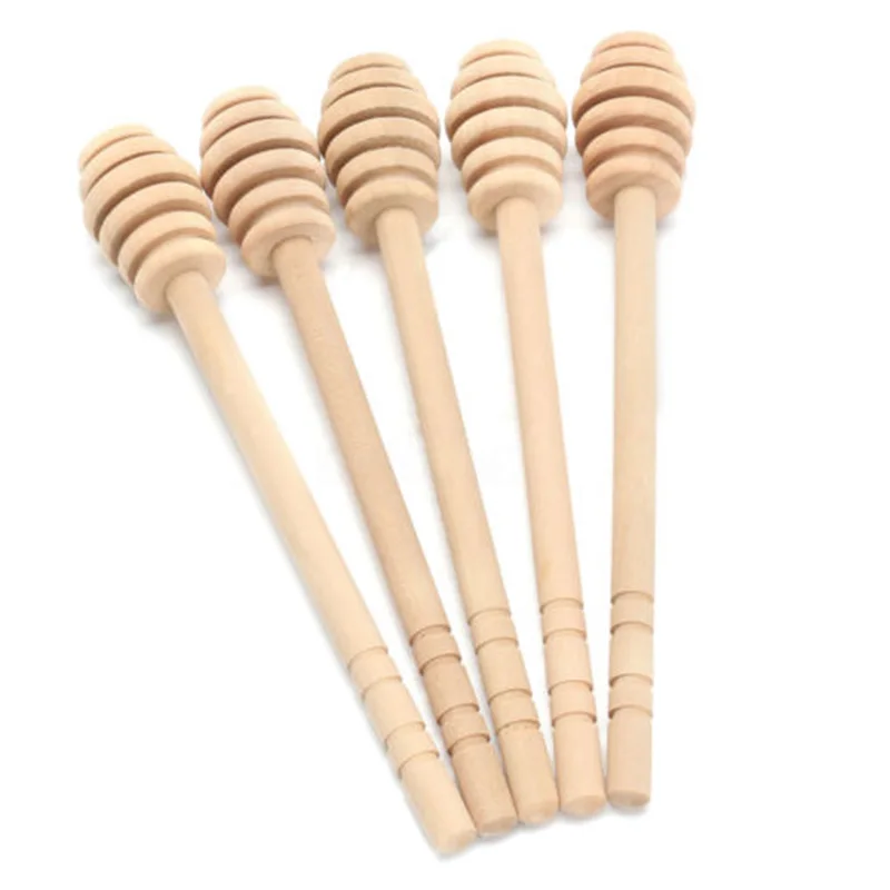 50X деревянный Мёд ковш деревянная палочка для перемешивания Stick ложка Dip Drizzler 8/10/16
