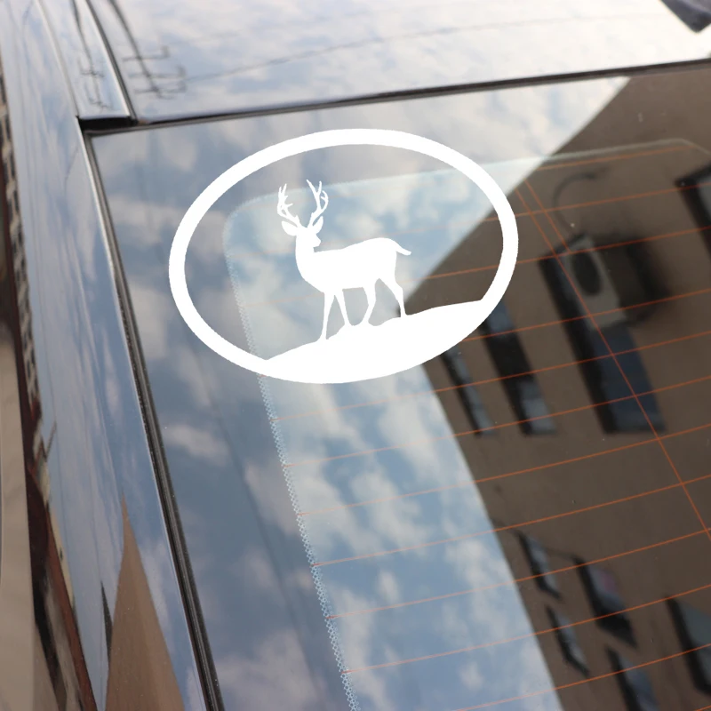 

YJZT 17.2CM*12.4CM Deer Creative Decoration Car Sticker Pattern Car Trunk Vinyl Decal Black/Silver C4-1981