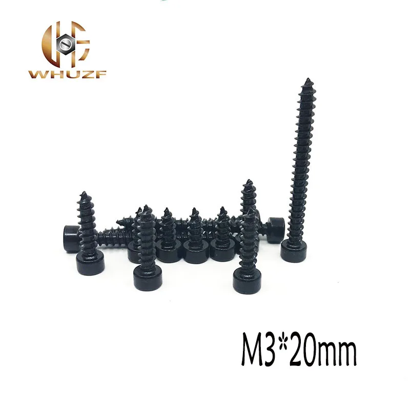 

20 шт. M3 * 20 M3X20 черная Шестигранная головка с шестигранным отверстием головка Самонарезающий винт Модель Винта