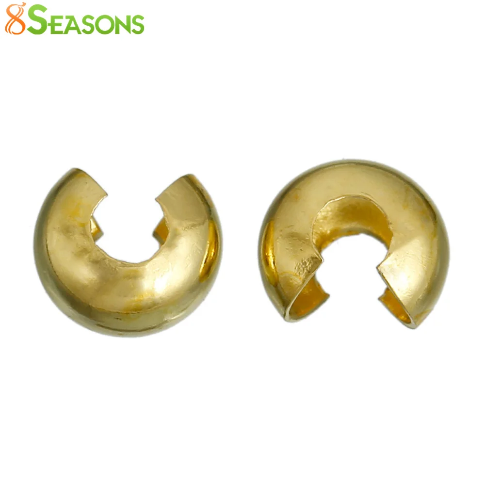 

8SEASONS 200PCs Gold-Color Crimp Beads Covers 5mm x4mm( 2/8" x 1/8")