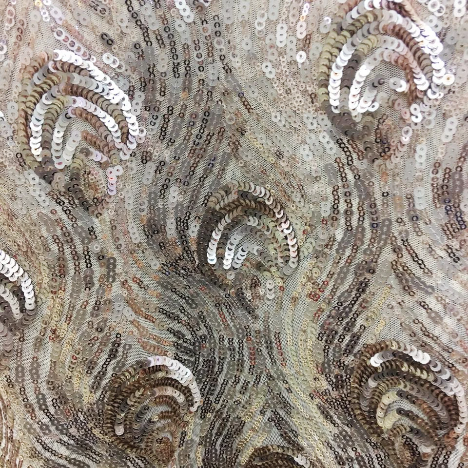 LASUI новый специальный 1 ярд Благородные Золотые блестки вышивка сетка кружева