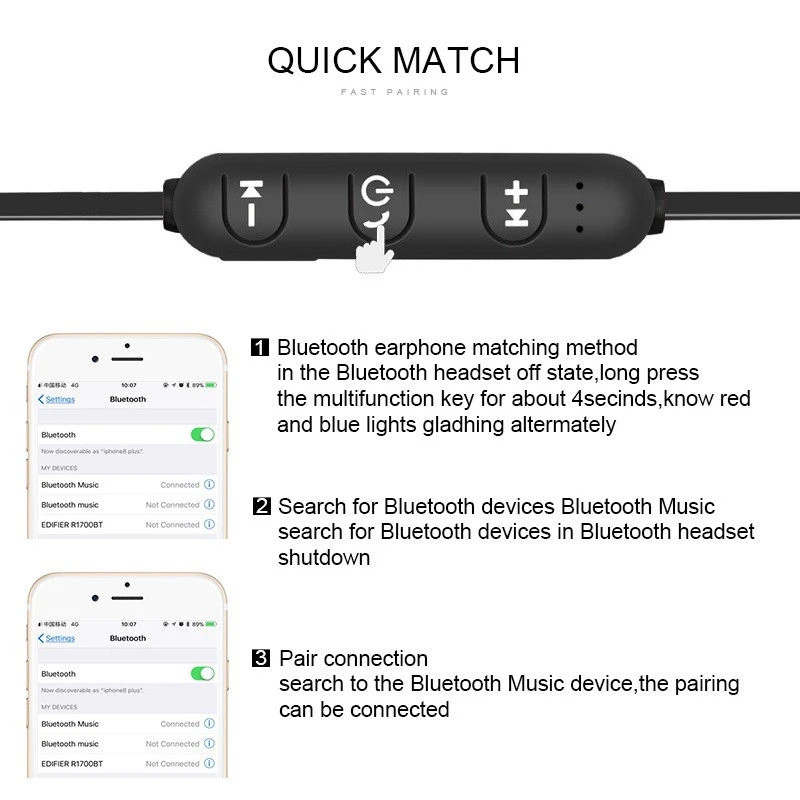 Магнитные Bluetooth наушники свободные руки Спортивные Беспроводные гарнитура с