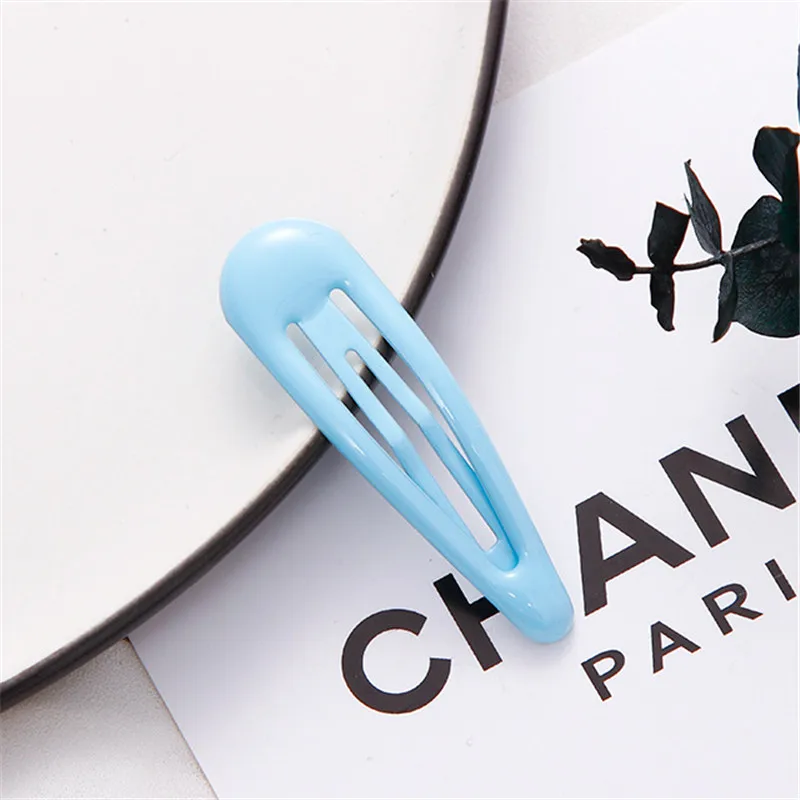 light blue Новое поступление милые карамельные цвета заколки для волос в форме капли детские милые заколки детские модные аксессуары для волос подарки - Цвет: light blue
