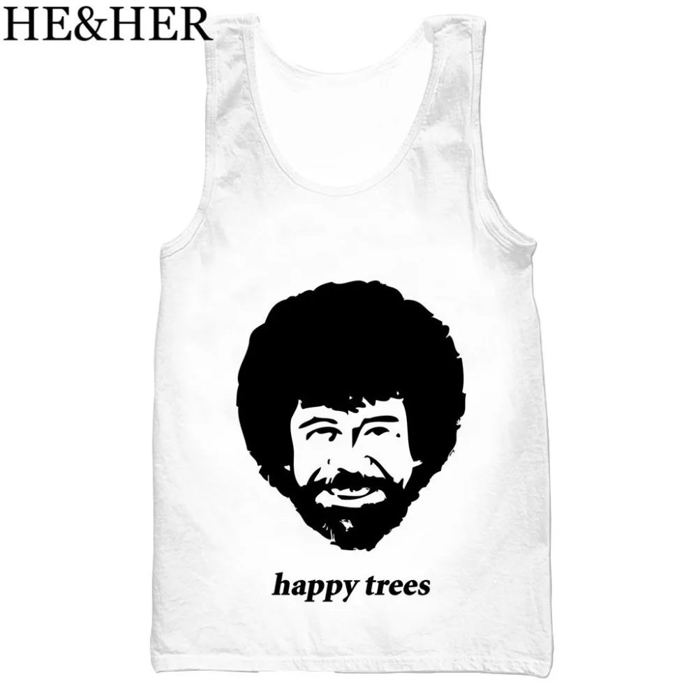 Bob ross 3D Печатный Топ на бретелях для мужчин модный крутой летний топ и женщин