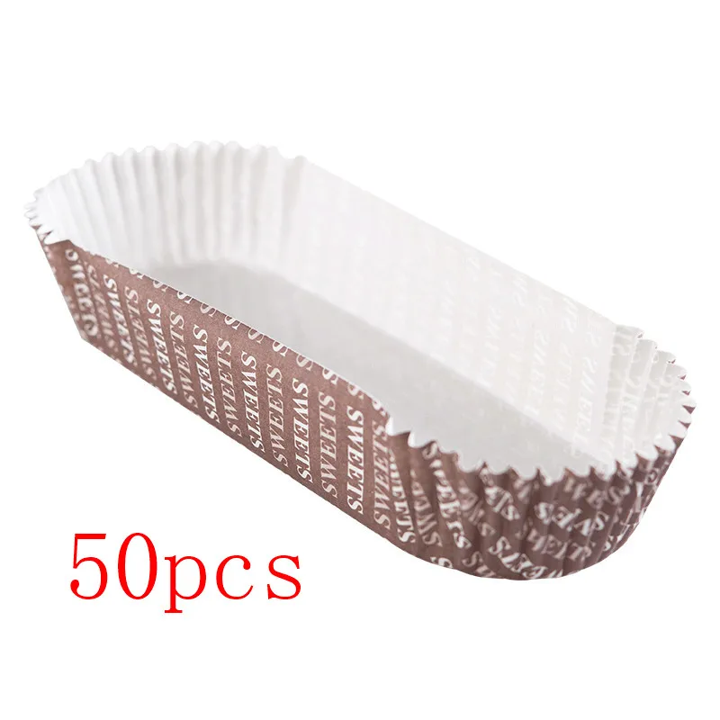 50pcs Bakerdream 50 шт. 5 дюймов формы для выпечки эклеры лайнер для приготовления обеденного мяса буханки мини буханка, прямоугольная Маффин олова - Цвет: 50pcs