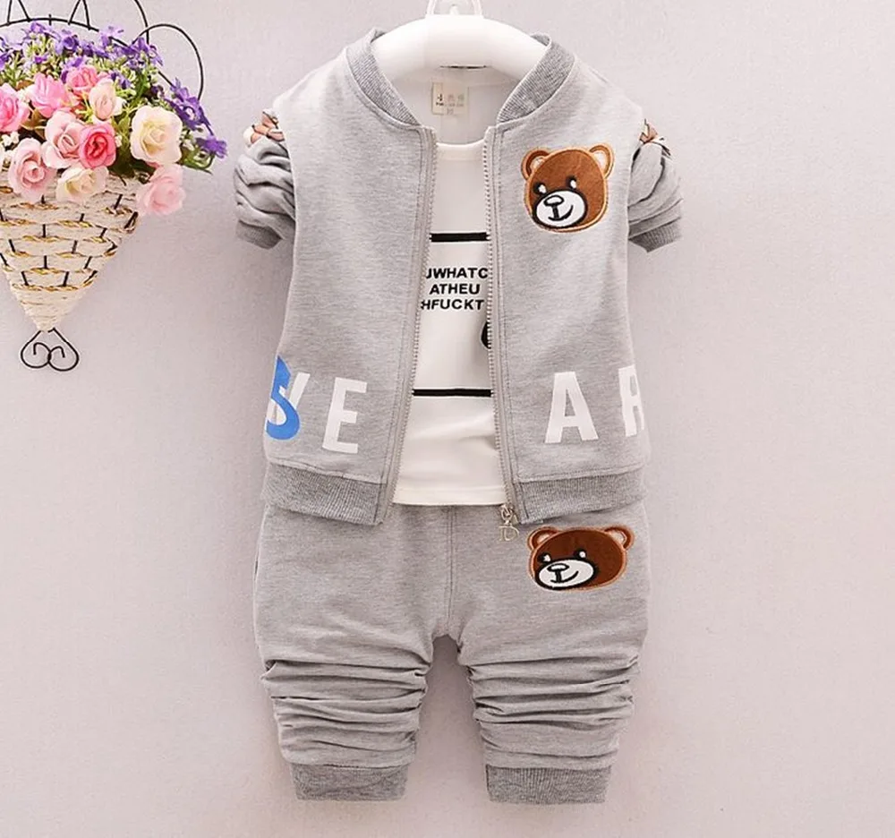 Новинка 2017 года Лидер продаж хлопковый комплект одежды из 3 предметов с рисунком