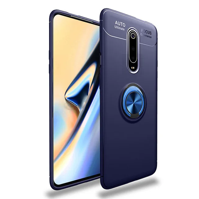 Синий KEYSION Shockproof Armor Case for Xiaomi Mi 9T Pro 9 SE K20 Stand Holder Car Ring TPU Phone Cover for Redmi K20 Pro Note 7S Y3 - Цвет: Синий