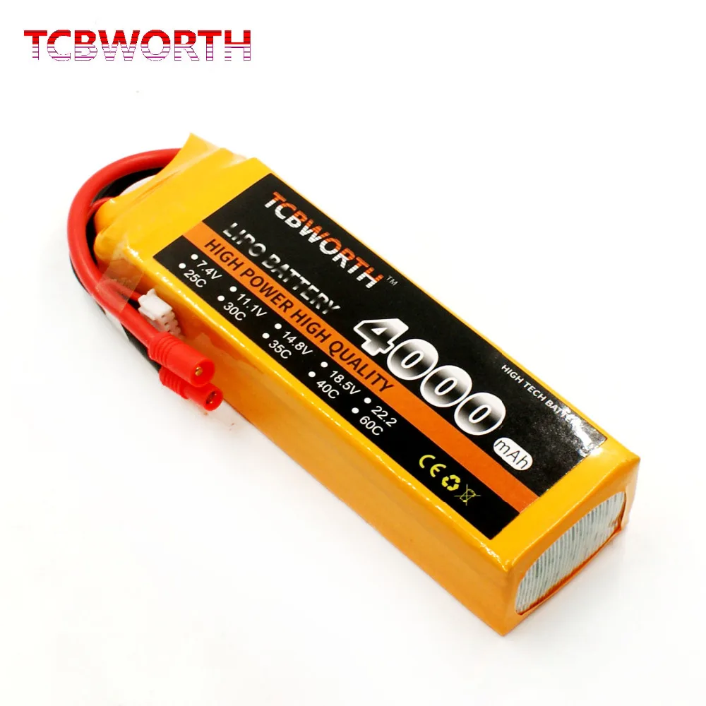 TCBWORTH RC LiPo батарея 14 8 V 4000 mAh 25C 4S для РУ самолет квадротор вертолет автомобиль Лодка