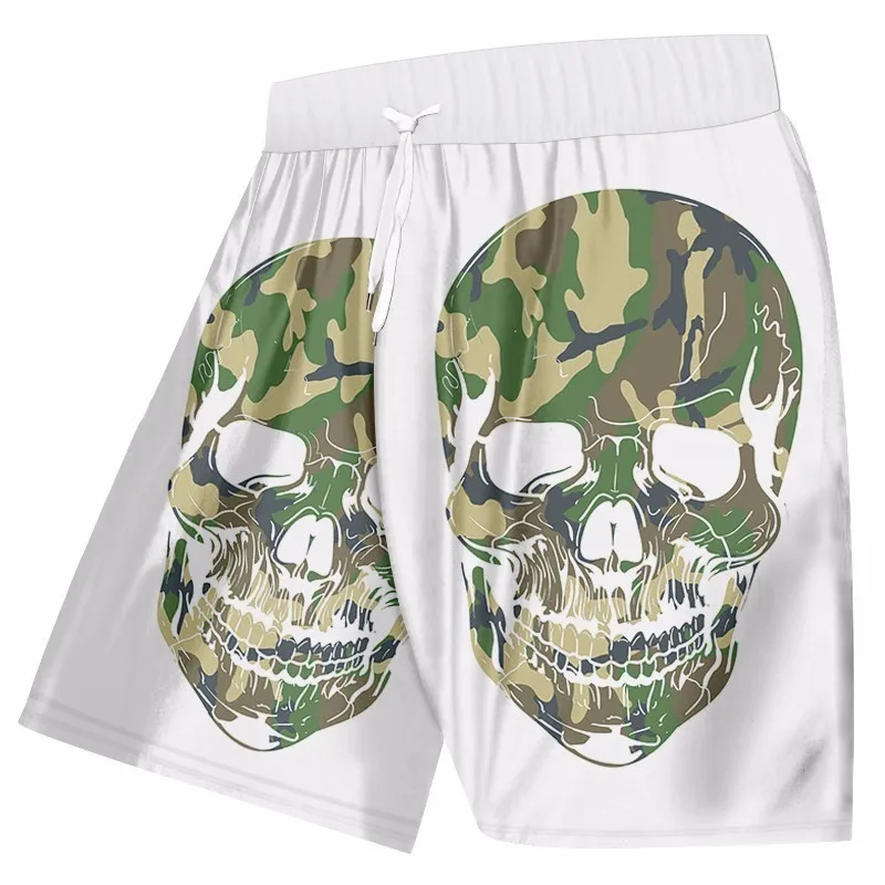 Мужские пляжные шорты с забавным принтом OGKB камуфляжные плавки 3D-принтом черепа