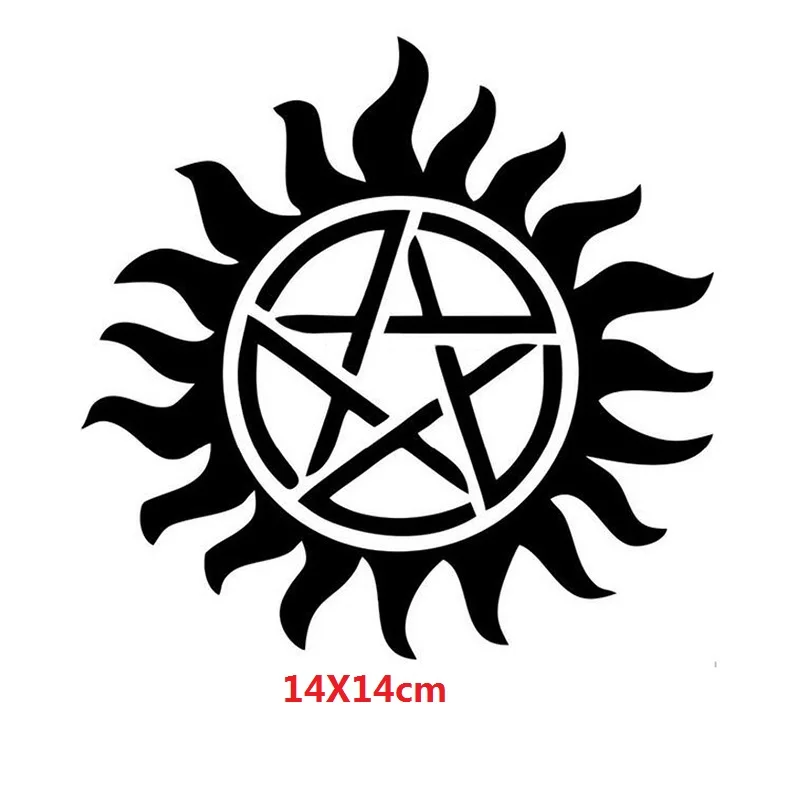 

Wall Sticker Supernatural Anti-Possession Pentagram styling Bumper Laptop Truck Vinyl decoration Decal 14 X 14 cm